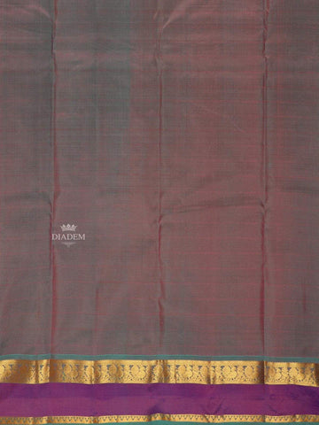 Pink Pure Kanchipuram Bridal Silk Saree with Plain Body Design with Peacock Designed Zari Border - Diadem