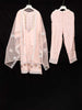 Light Peach Crepe Straight Cut Salwar Suit Adorned with Floral Embroidery, Paired with Dupatta - Diadem