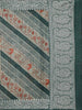 Peacock Blue Semi Tussar Silk Saree with Rural Motif on the Body with Designed Lace Border