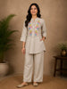 Light Grey Floral Designed Cotton Salwar Suit