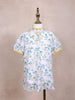White Kids Top Adorned Floral Print Designs - Diadem