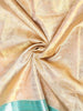 Beige Pure Kanchipuram Bridal Silk Saree with Flower Motif On the Body with Zari Border - Diadem