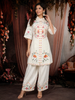 Off White Floral Beads Embroidered Design Cotton Salwar Co-Ord Set