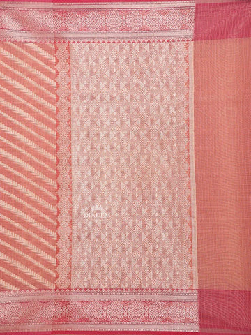Pink Art Silk Saree with Diagonal Stripes Design on the Body with Designed Border - Diadem