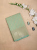 Green Art Silk Saree with Floral Grid Design on the Body with Designed Border - Diadem