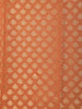 Orange Art Silk Saree with Small Leaf Design on the Body with Matching Border