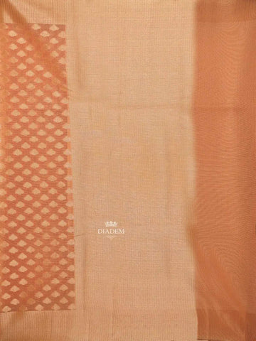 Orange Art Silk Saree with Small Leaf Design on the Body with Matching Border - Diadem