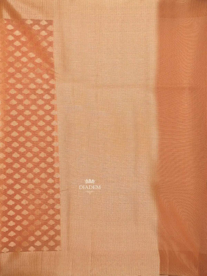 Orange Art Silk Saree with Small Leaf Design on the Body with Matching Border - Diadem