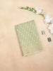 Green Art Silk Saree with Flower Grid Design on the Body with Zari Border