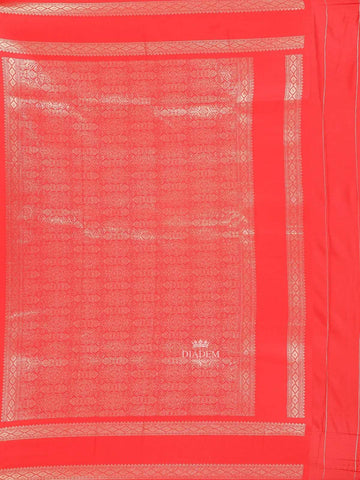 Dark Pink Art Silk Saree with Chakaram Motifs on the Body with Contrast Zari Border - Diadem