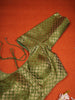 Green Silk Readymade Blouse adorned with Small Floral Motifs Design