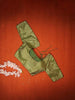 Green Silk Readymade Blouse adorned with Small Floral Motifs Design