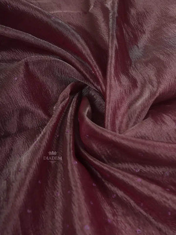 Burgandy Organza Saree with Stone and Crush Design on the Body with Designed Border - Diadem