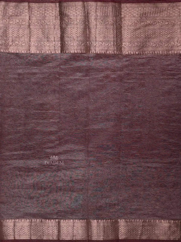 Burgandy Organza Saree with Stone and Crush Design on the Body with Designed Border - Diadem