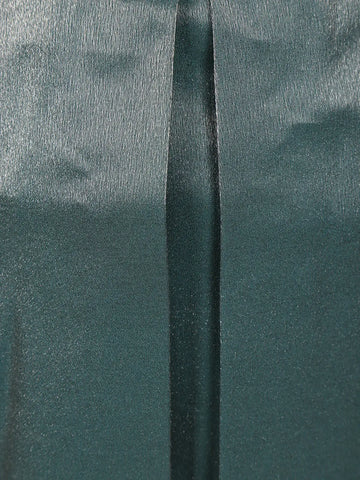 Teal Green Metallic Shine Party Frock with Oversized Glitter Floral Embellishment - Diadem