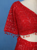 Red Sequins Embroidered Net Lehenga for Bridesmaids