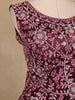 Maroon Floral Embroidered Organza Gown