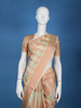 Peach Pastel Geometric Design Semi Tissue Saree