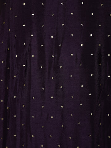 Dark Purple Floral Designed Crepe Anarkali Salwar Suit - Diadem