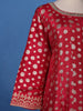 Cherry Red Sequins Embellished Banarasi Salwar Suit - Diadem