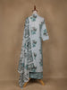 Sky Blue Floral Design Printed Cotton Salwar Suit - Diadem
