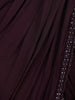 Dark Red Embroidery Crepe Ready To Wear Saree with Designer Blouse - Diadem