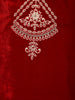 Red Floral Designed Velvet Co Ord Salwar Suit - Diadem