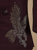 Wine Eagle Design Embroidered Polyester Sherwani and Pant Set