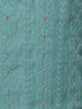 Light Blue Sequins Floral Design Cotton Salwar Suit - Diadem