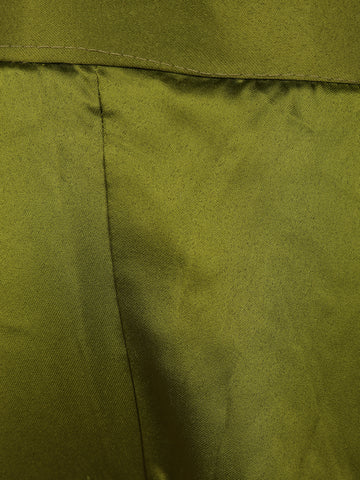 Olive Green Floral Design Net Palazzo Suit - Diadem