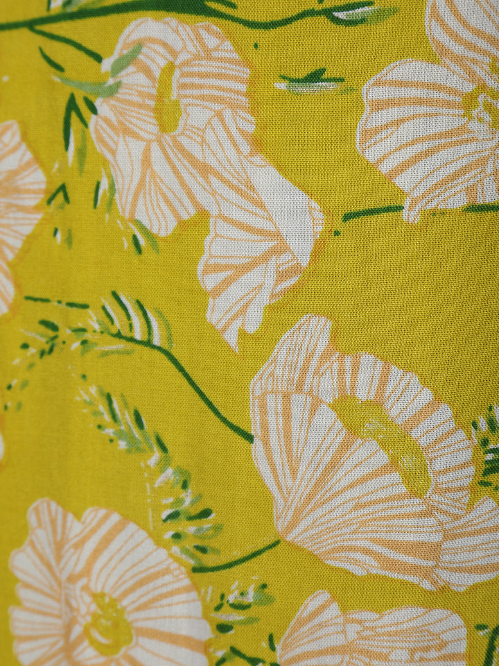 Yellow Floral Designed Cotton Salwar Suit - Diadem