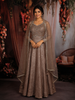 Dusty Gold Brown Sequins and Beads Embroidered Design Textured Lehenga With Dupatta