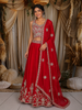Queen Pink Floral Beads and Zari Embroidered Design Georgette Lehenga with Dupatta