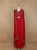 Red Abstract Embroidered Crepe Bridesmaids Lehenga - Diadem