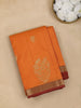 Orange Floral Motif Pure Kanchipuram Silk Saree - Diadem