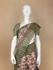 Beige Floral Designed Cotton Fancy Saree