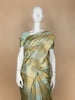 Olive Green checks Designed Semi Tussar Silk Saree