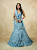 Blue Grey Sequins Embroidery Party Wear Mermaid Lehenga