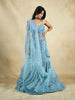 Blue Grey Sequins Embroidery Party Wear Mermaid Lehenga