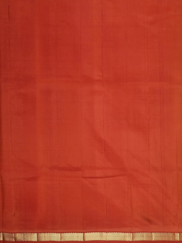 Orange Floral Motif Pure Kanchipuram Silk Saree - Diadem