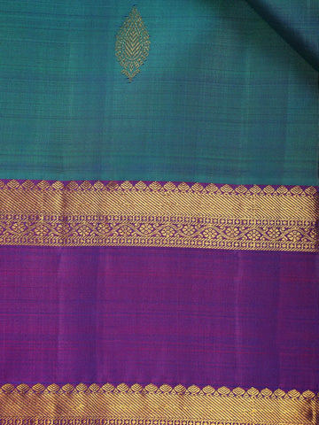 Sky Blue Floral Woven Pure Kanchipuram Silk Saree - Diadem