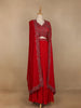 Red Abstract Embroidered Crepe Bridesmaids Lehenga - Diadem