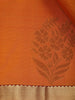 Orange Floral Motif Pure Kanchipuram Silk Saree - Diadem
