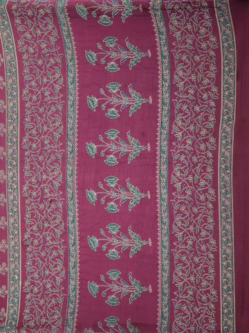 Purple Floral Design Cotton Saree - Diadem
