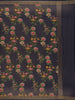 Navy Blue Floral Designed Chanderi Cotton Saree - Diadem