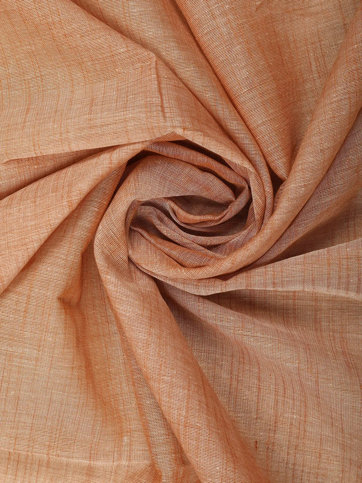 Light Orange With Designed Border Cotton Saree - Diadem