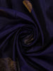 Navy Blue With Red Border Zari Butta Kanchipuram Silk Saree