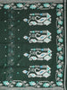 Dark Green Linen Cotton Saree with Floral Patterns on the Body with Designed Border