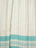 White Linen Cotton Saree with Check Pattern on the Body with Designed Border - Diadem