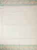 White Linen Cotton Saree with Check Pattern on the Body with Designed Border - Diadem